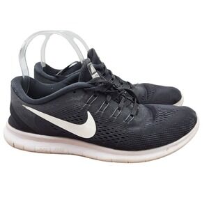 Nike Womens Free RN Running Shoes Womens Size 9 831509-001 Black White Trainers